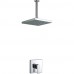 QREZ Contemporary Modern Style Widespread Rain Shower with Ceramic Valve Chrome Shower Faucet - B0761NDK1X